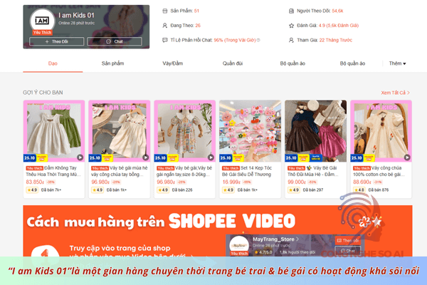 Shop bán quần áo trẻ em Shopee đẹp